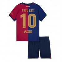 Barcelona Ansu Fati #10 Koti Peliasu Lasten 2024-25 Lyhythihainen (+ Lyhyet housut)